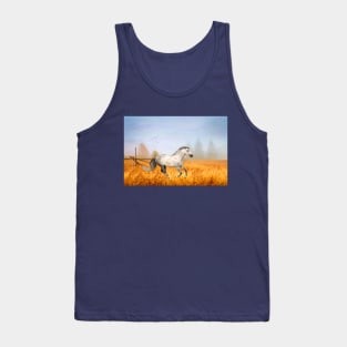 Gray Horse on an Autumn Day Tank Top